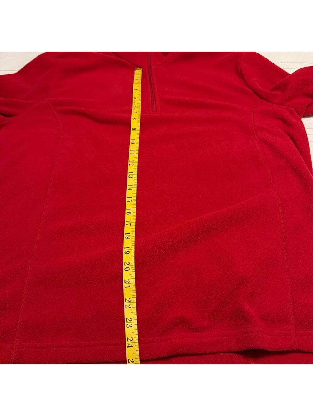 Lands End Women's Bold Red Full Zip Fleece Jacket Size XL Layering Outdoor - Picture 5 of 5